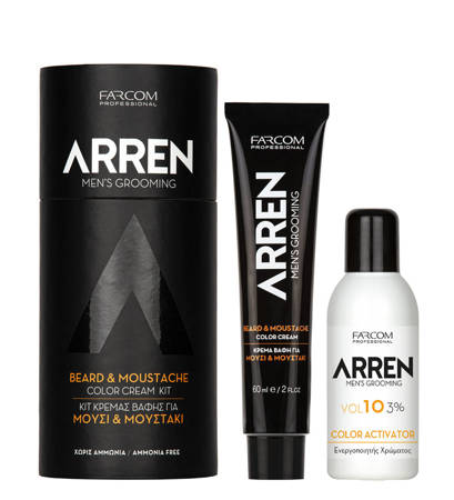 ARREN Beard & Moustache Color Kit zestaw do farbowania brody i wąsów (czarny)